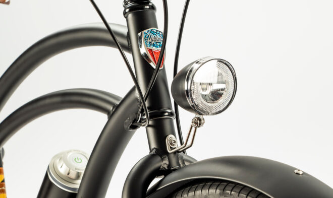 G-Passion e-bike Bocyclo e-Hermitage Design George Noir mat phare