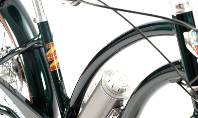 G-Passion E-bike Bocyclo E-Hermitage confort vert impérial batterie