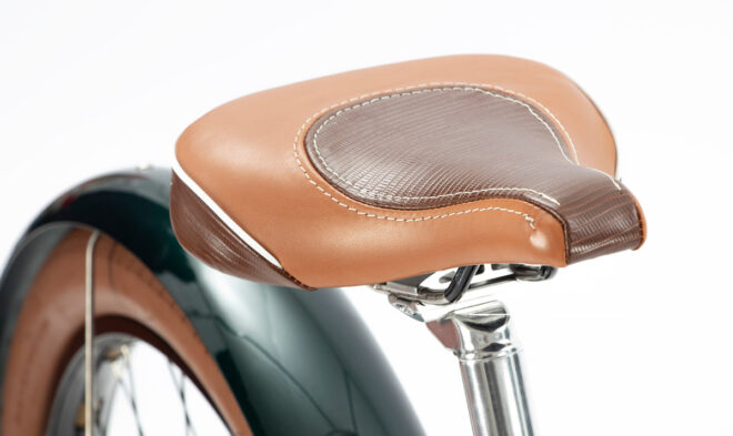 G-Passion E-bike Bocyclo E-Hermitage confort vert impérial selle en cuir