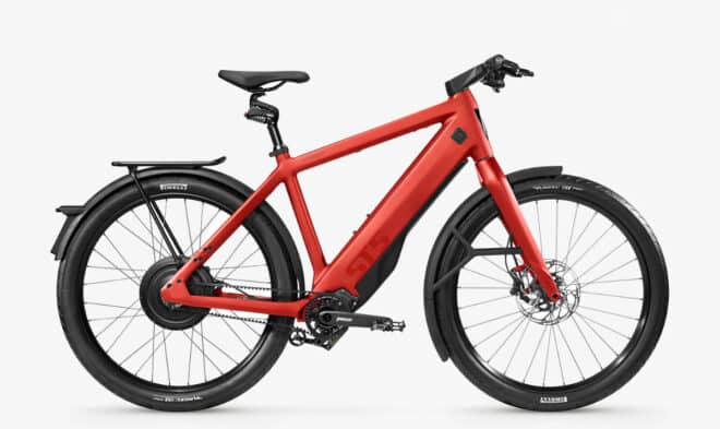 G-Passion à Genval speed-bike Stromer ST5 Pinion imperial red